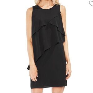 VINCE CAMUTO Zen Bloom Asymmetrical Ruffle Dress NWT